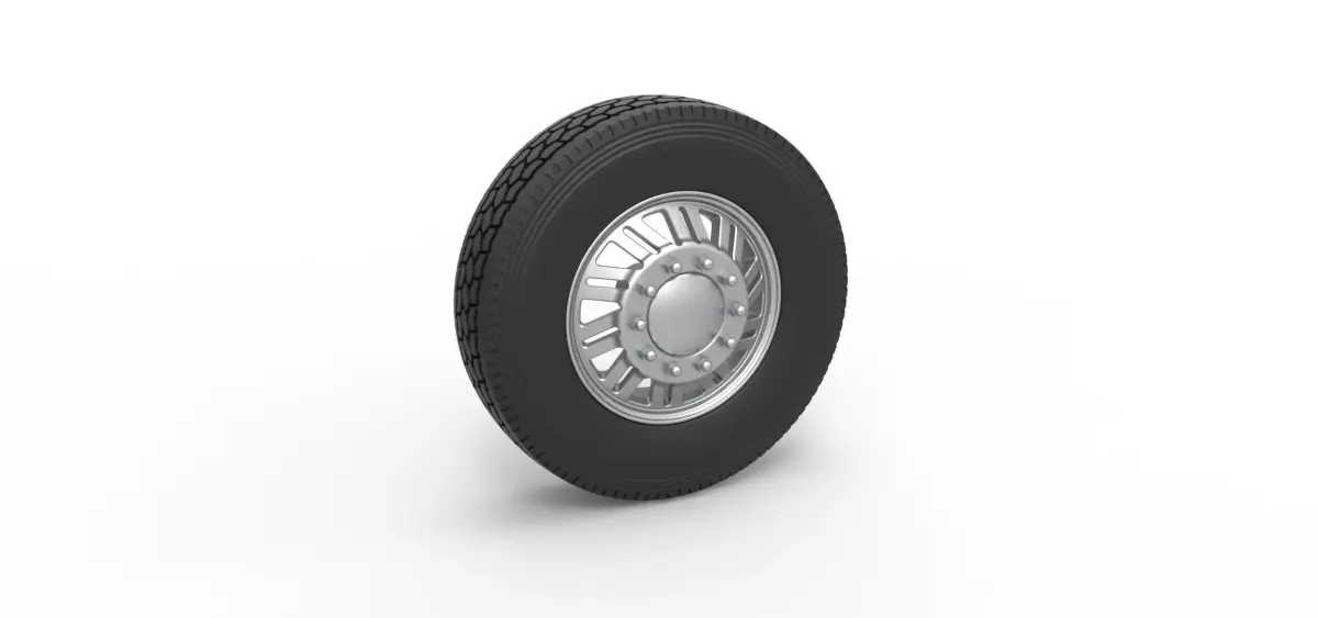 Front custom wheel of semi truck Version 11 Scale 1 to 25 3D print model