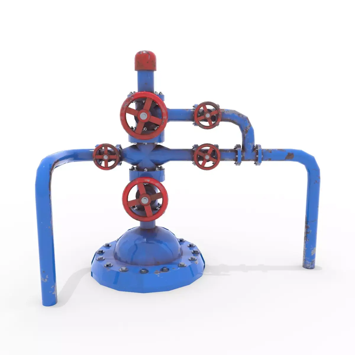 Oil Pumpjack Wellhead 1 Low-poly 3D model