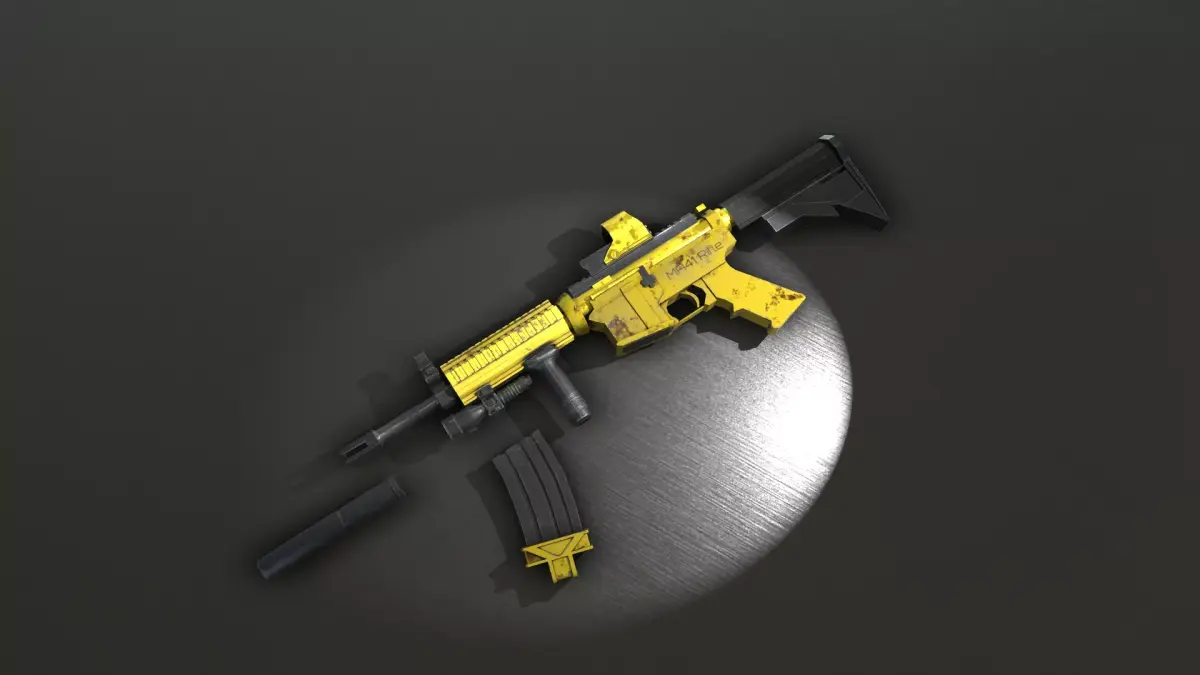 Cyberpunk Rifle MA41 Low-poly 3D model