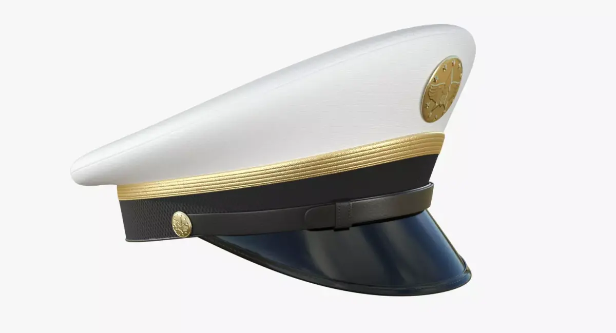 Navy Officer Cap PBR Low-poly 3D model