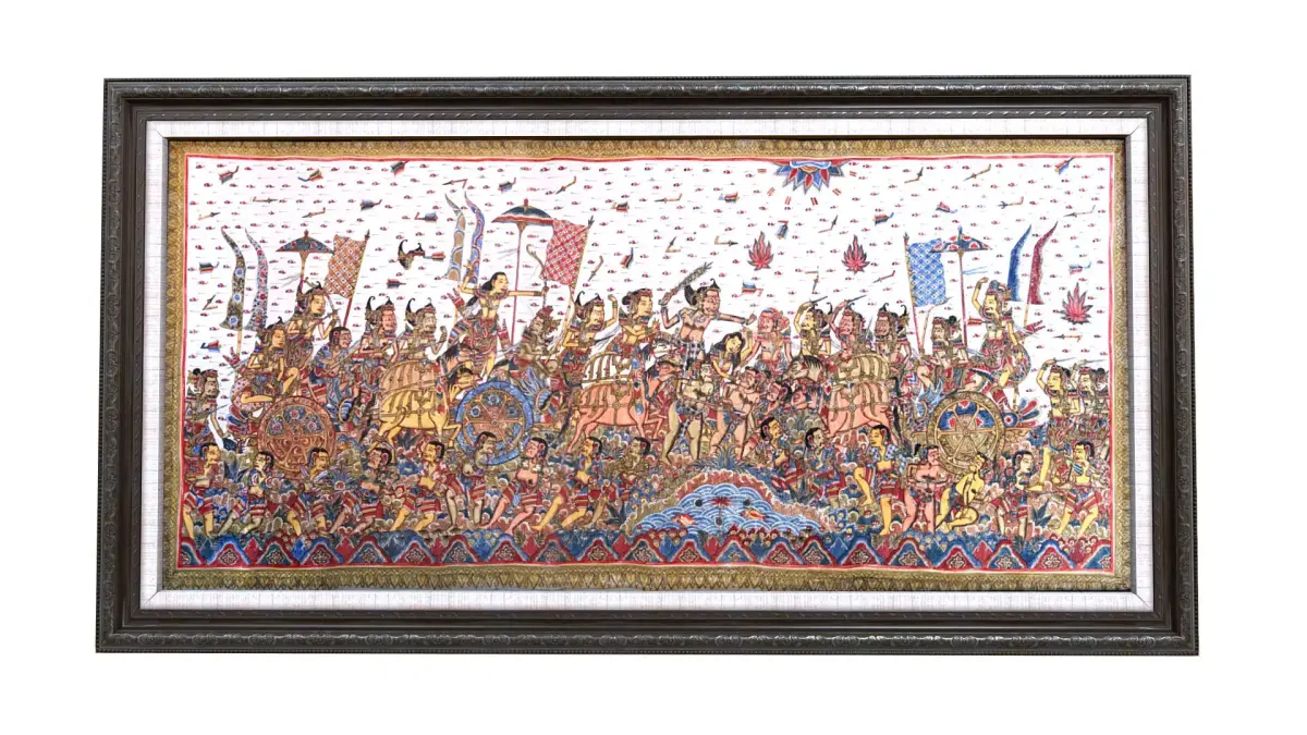 Balinese picture green frame war slaughter Low-poly 3D model