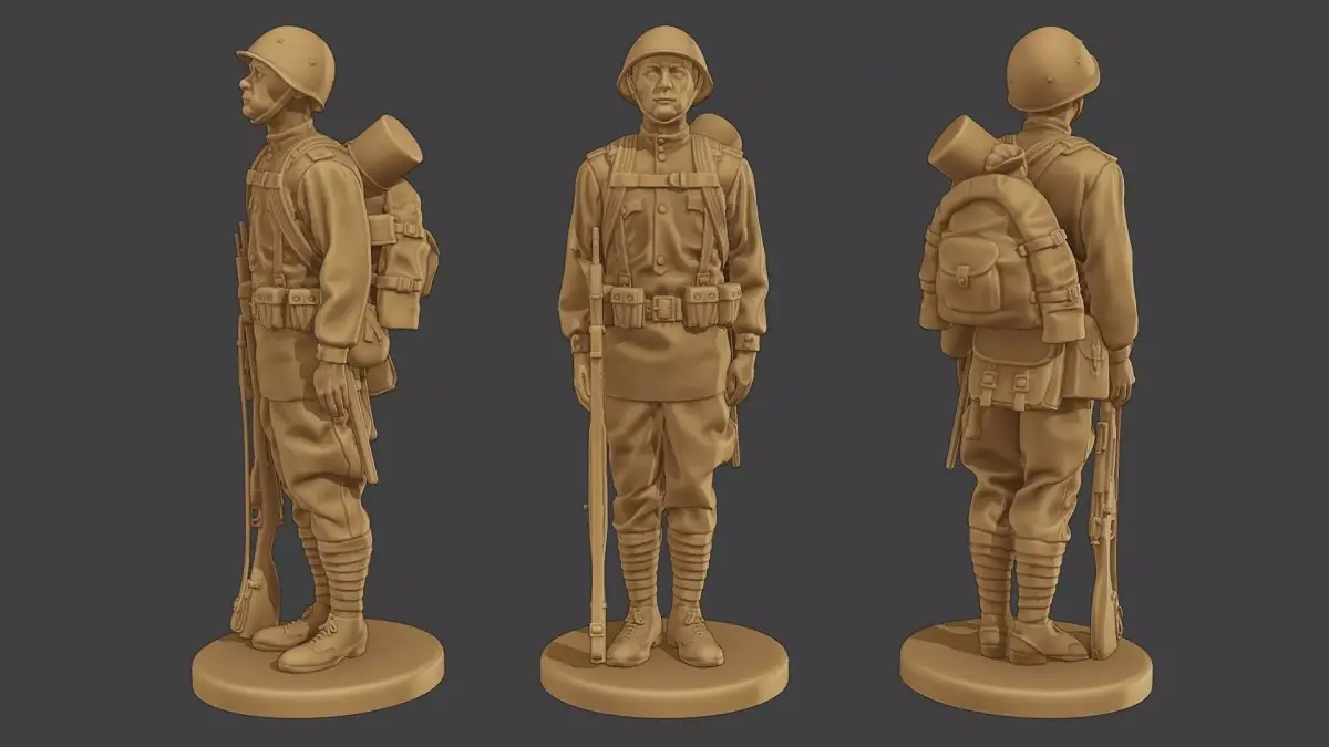 Russian soldier ww2 R1 000 Free 3D print model