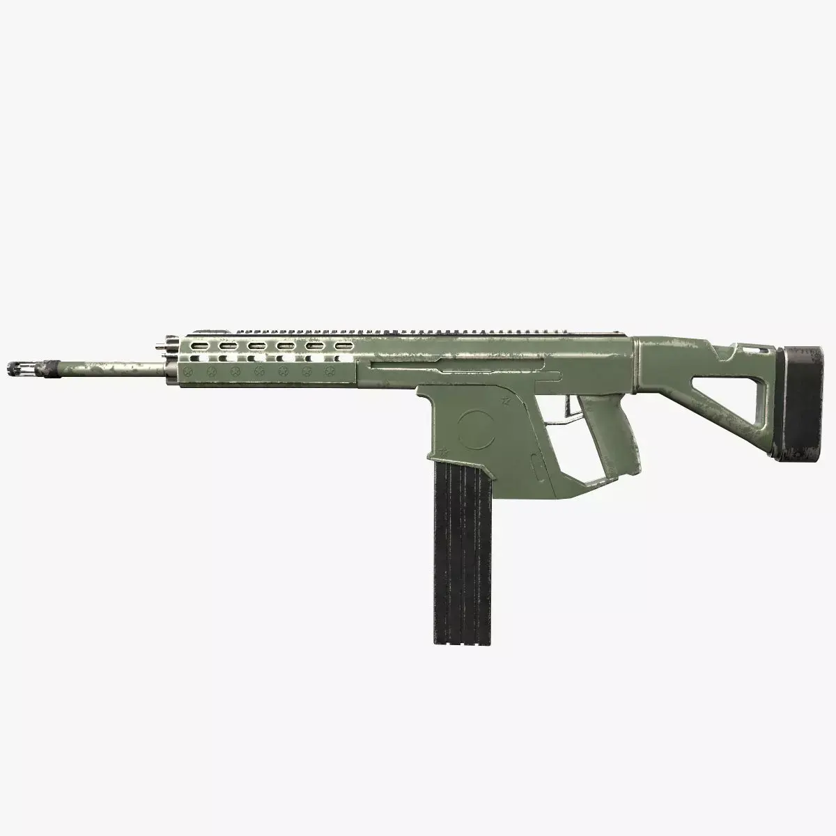 Assault rifle 3D model 4