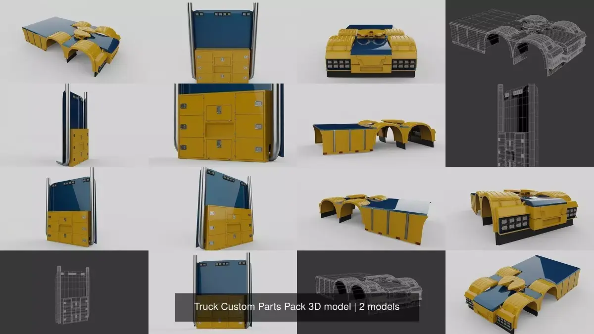 Truck Custom Parts Pack 3D model