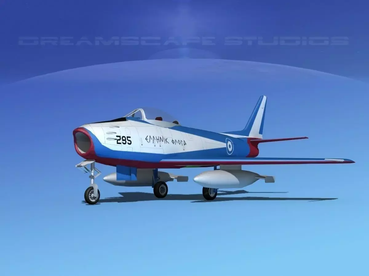 North American F-86 Sabre Jet Greece 3D model