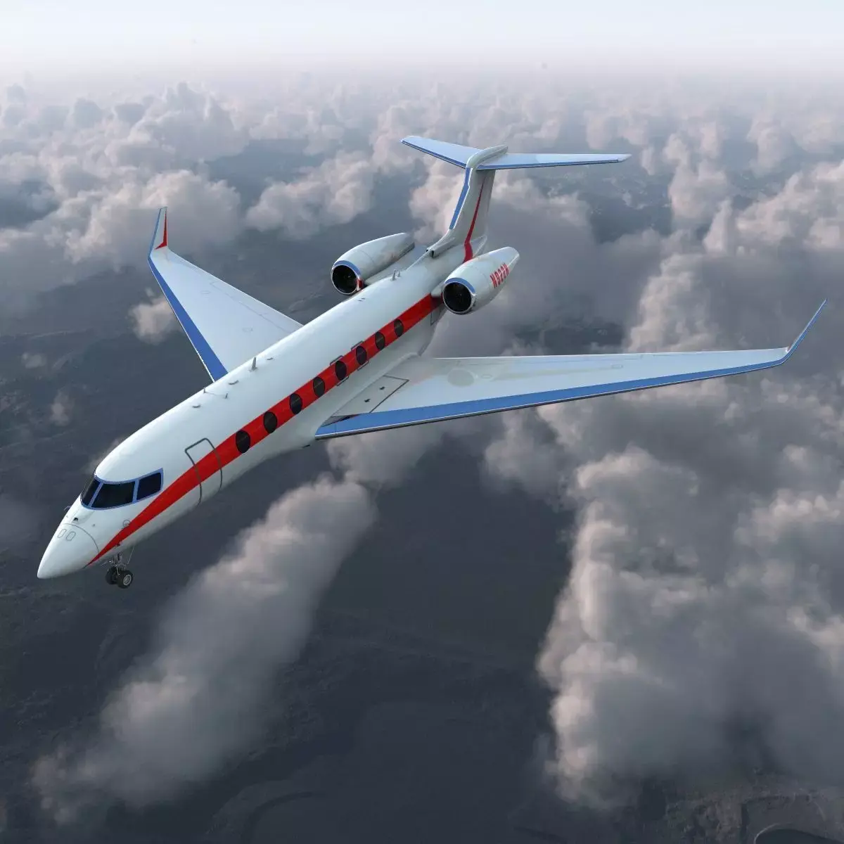 Business Jet Gulfstream G650 Rigged 3D model