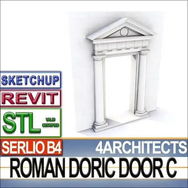 Renaissance Doric Door C Revit STL Printable 3D print model