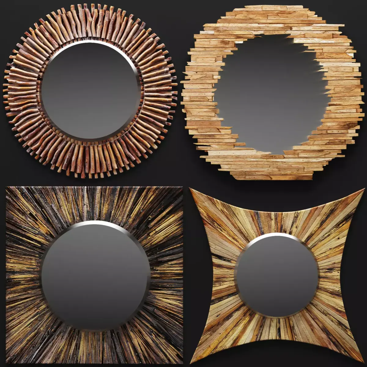 Wall hanging mirror Low-poly 3D model