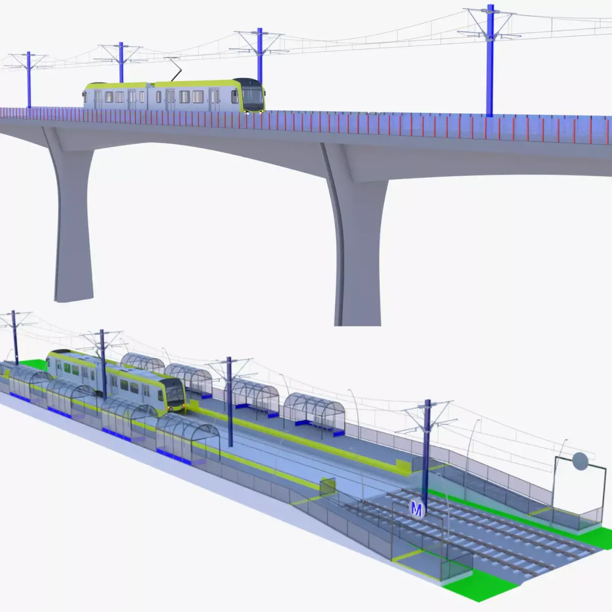 LA metro bridge and station 3D Model Pack purchase