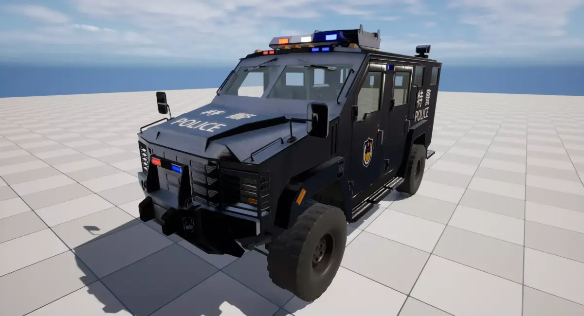 Chinese SWAT Truck Low-poly 3D model