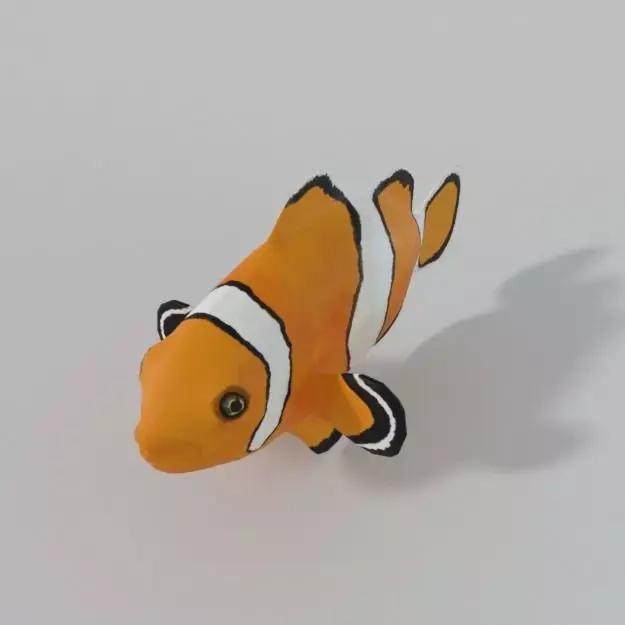 Clownfish orange clown fish Low-poly 3D model
