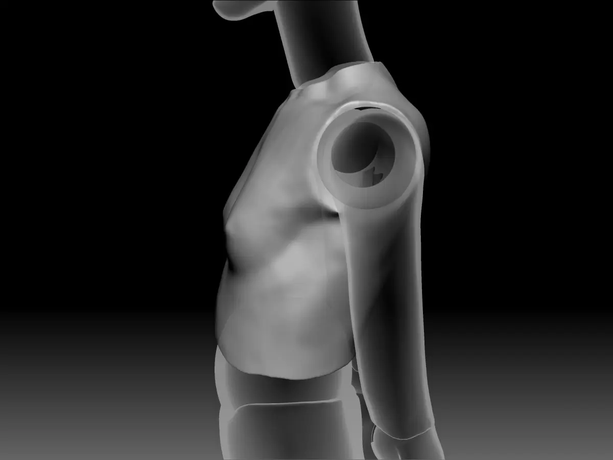 BJD female chest torso part  3D print model