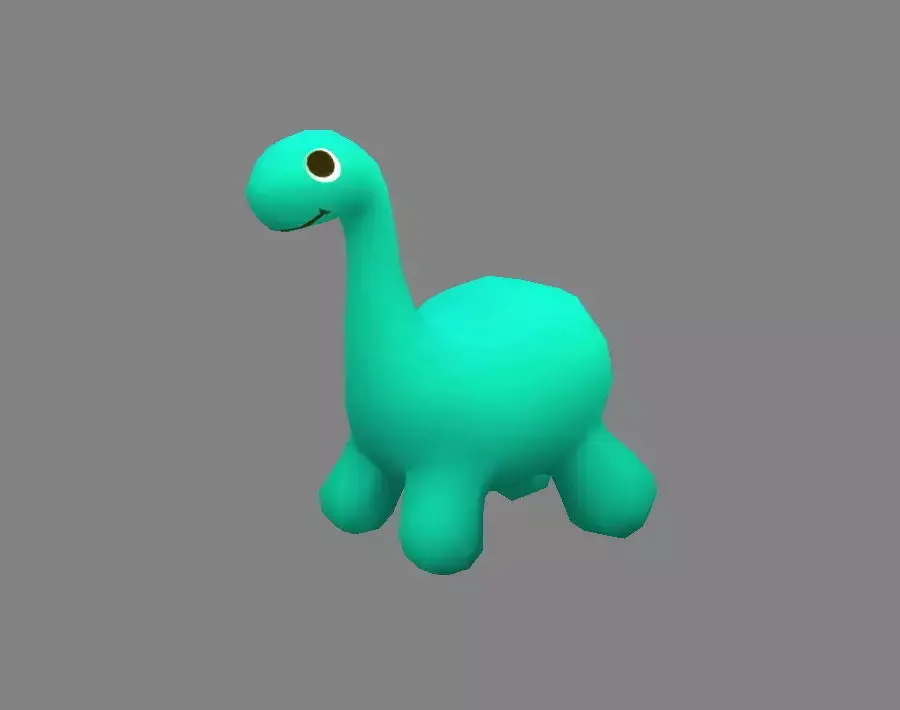 Cartoon little dinosaur toy Low-poly 3D model
