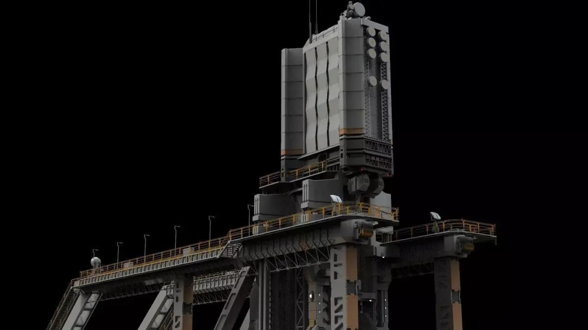 scifi radar tower 3D model
