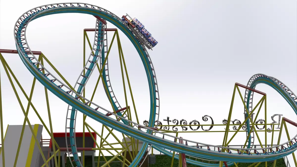 High Detail Roller Coaster 3D Model  Real Scale Amusement Ride 3D model