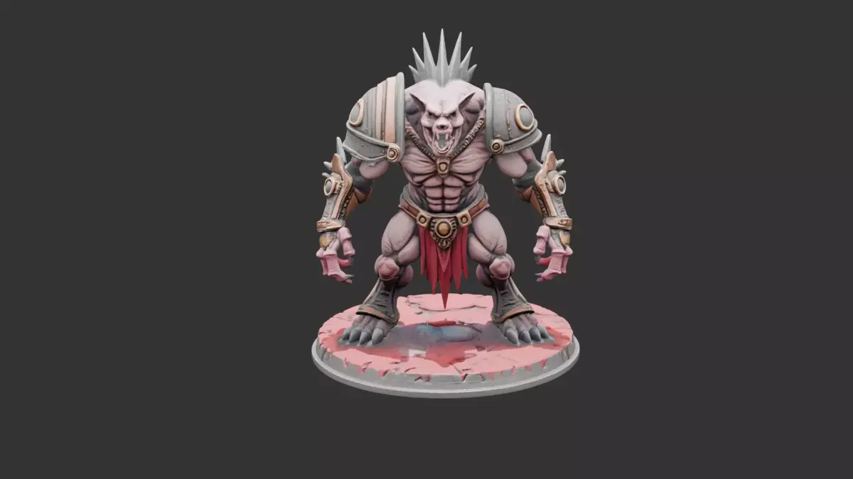 Bone Plated War Beast Low-poly 3D model
