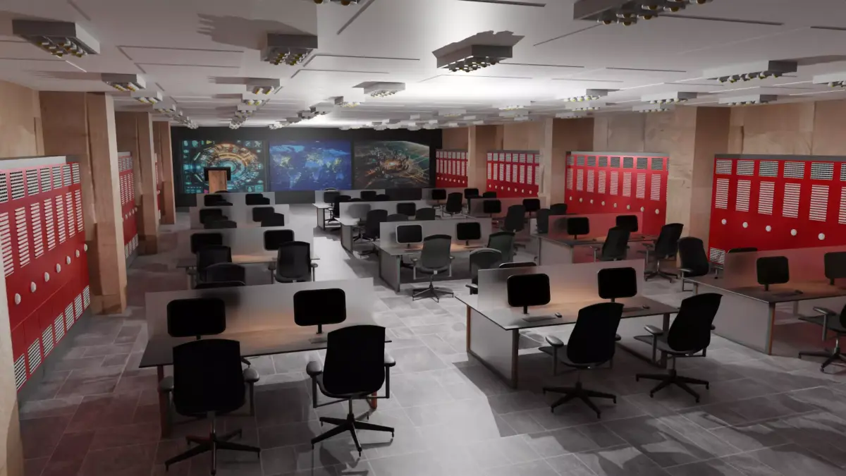 Mission Control Center Low-poly 3D model