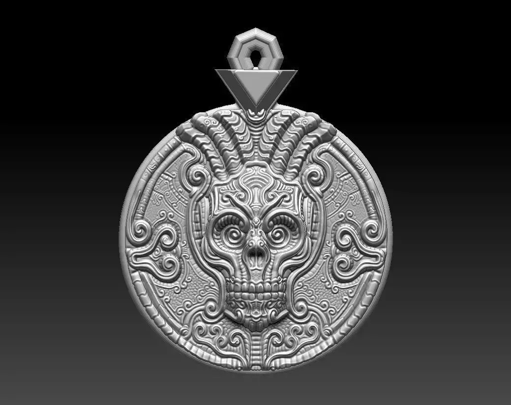 HM Skull Keychain 01 3D print model