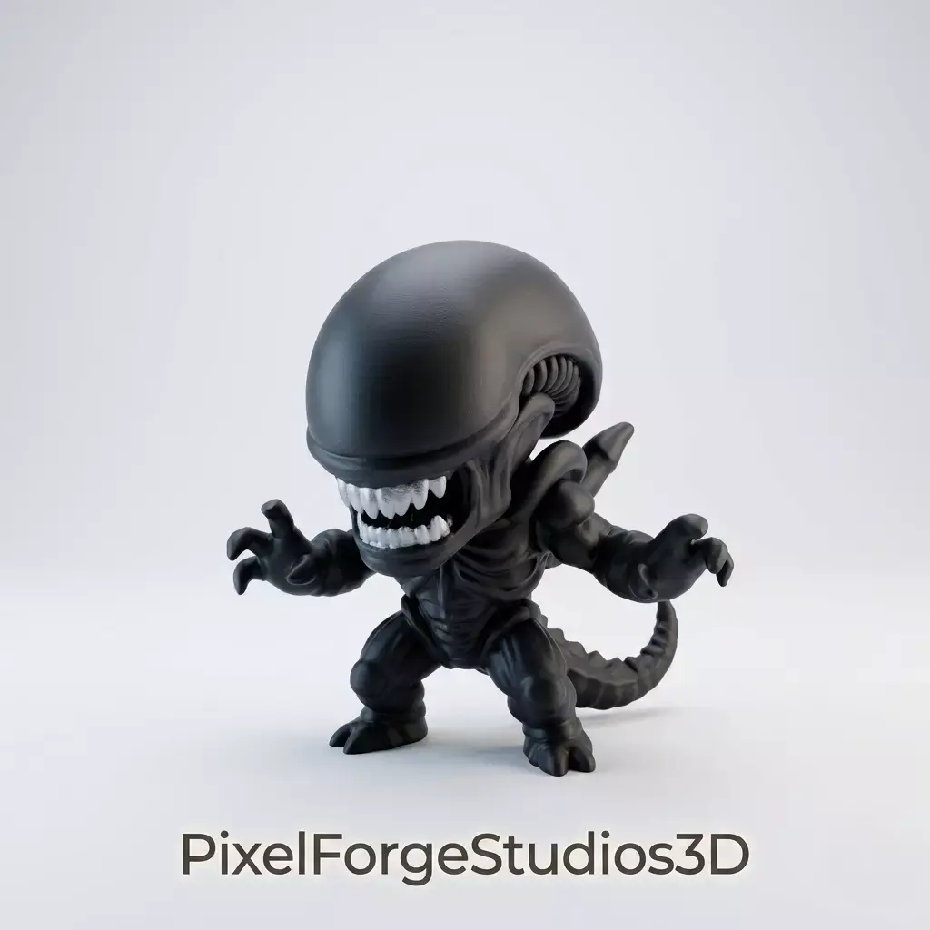 Alien Xenomorph Chibi Sci-Fi 3D Printable Model STL  3MF 3D print model