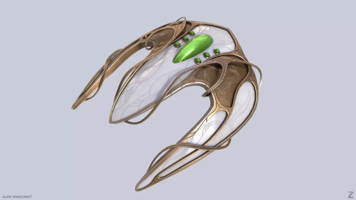 Alien spacecraft Low-poly 3D model from CGTrader