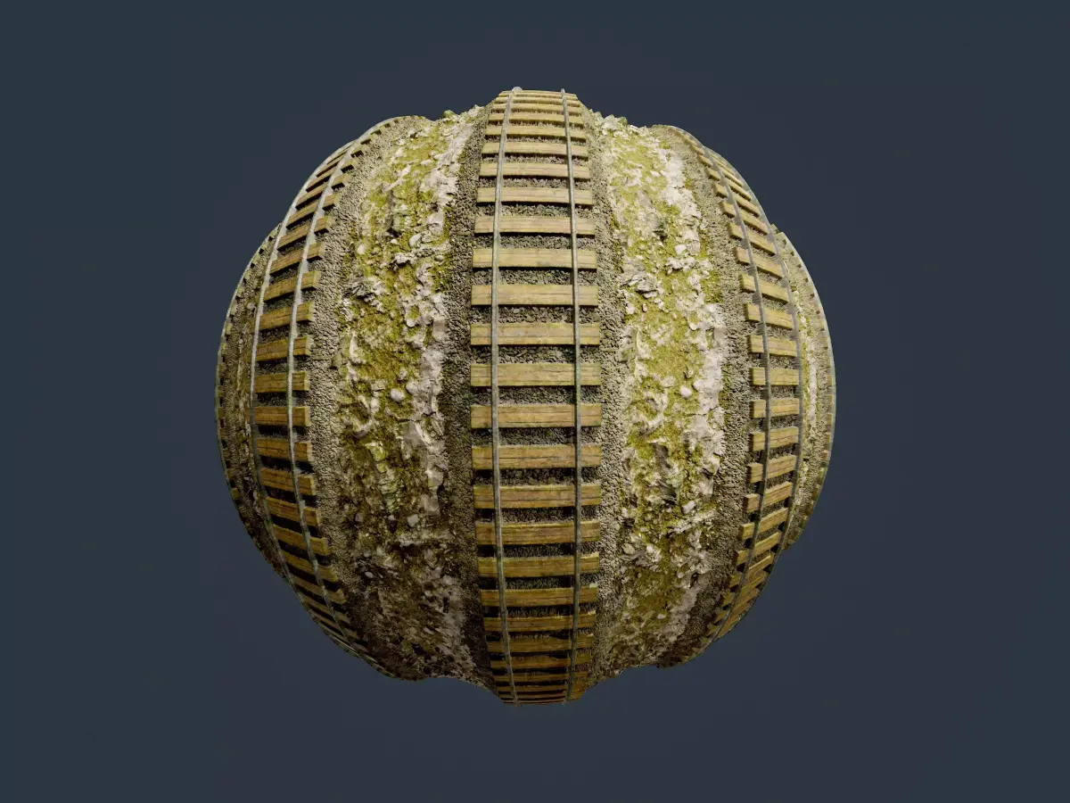 Train Tracks Seamless PBR Texture 04 Texture