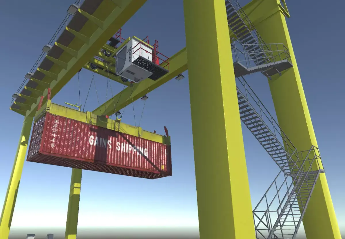Shipping Port Gantry Crane Low-poly 3D model