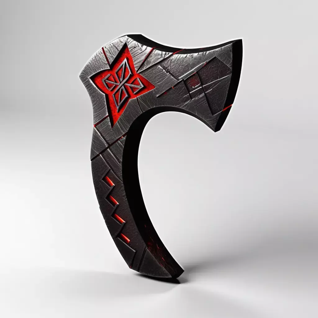 SciFi Fantasy Glowing Axe Head 3D model