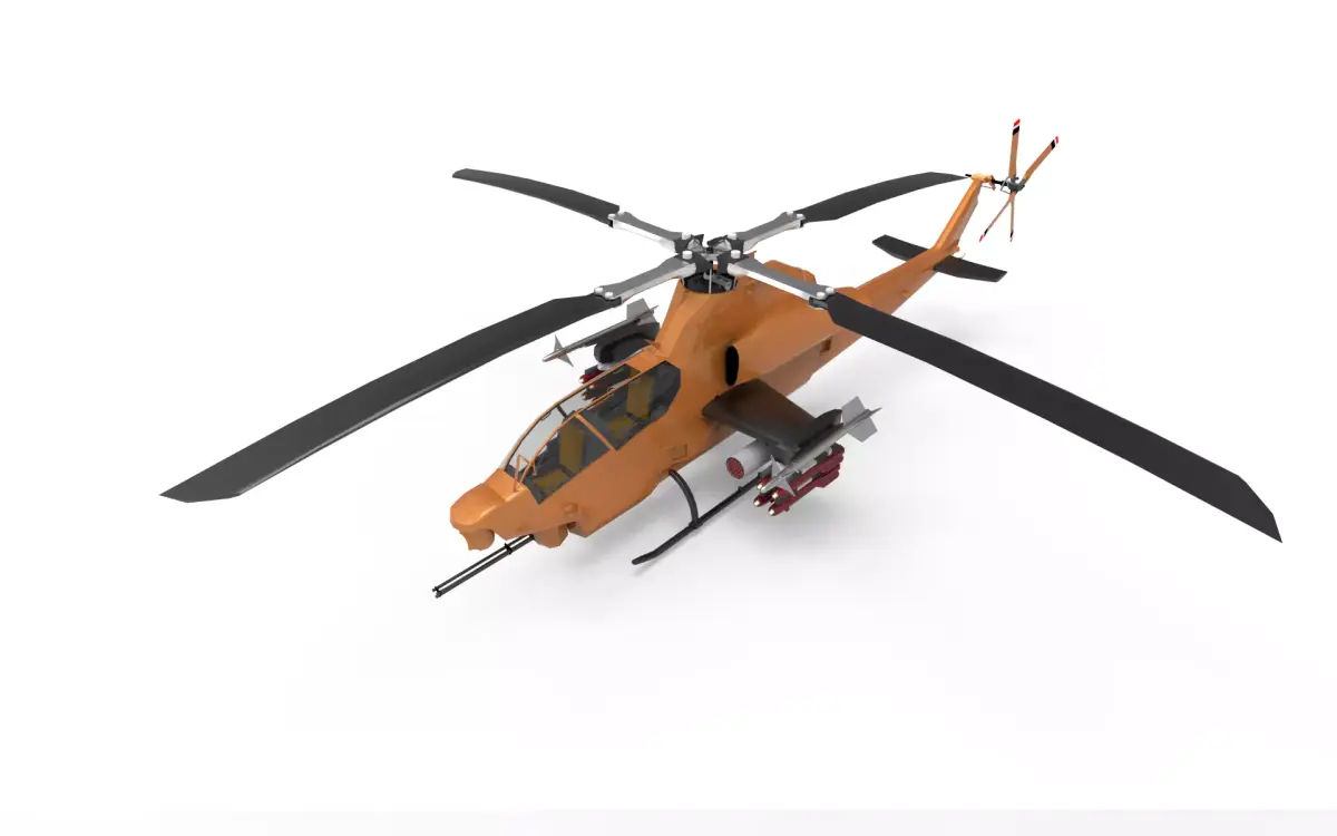 Bell AH 1Z Orange 3D model