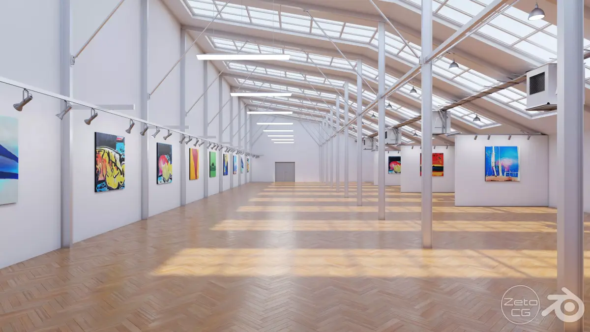 Art Museum Gallery Interior 9 Low-poly 3D model