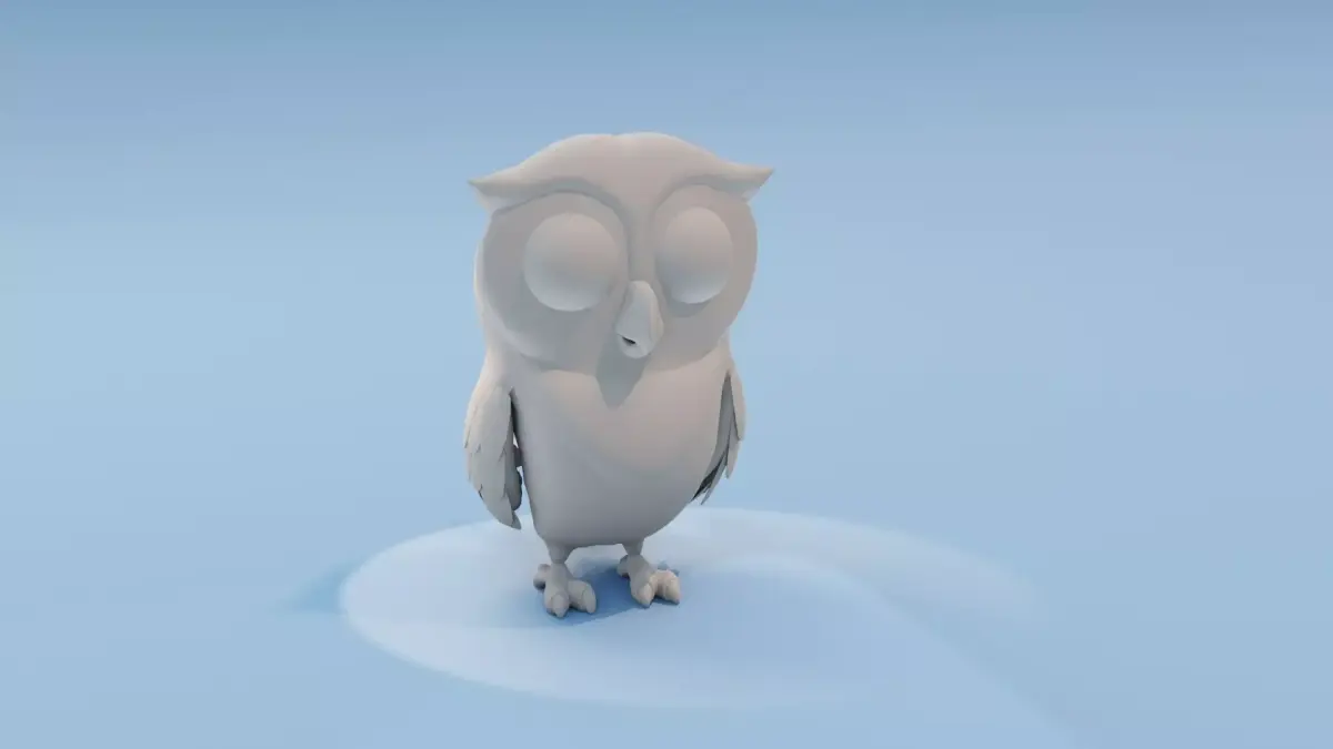 Cartoon Owl Animated and Rigged Base Mesh 3D Model Low-poly 3D model