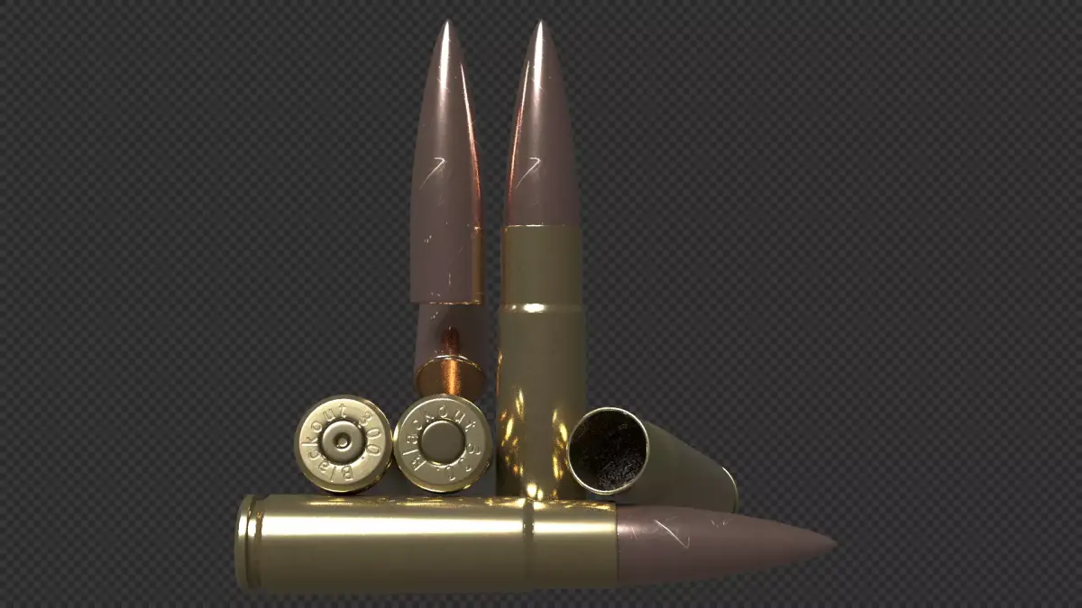 300 AAC Blackout Cartridge Low-poly 3D model