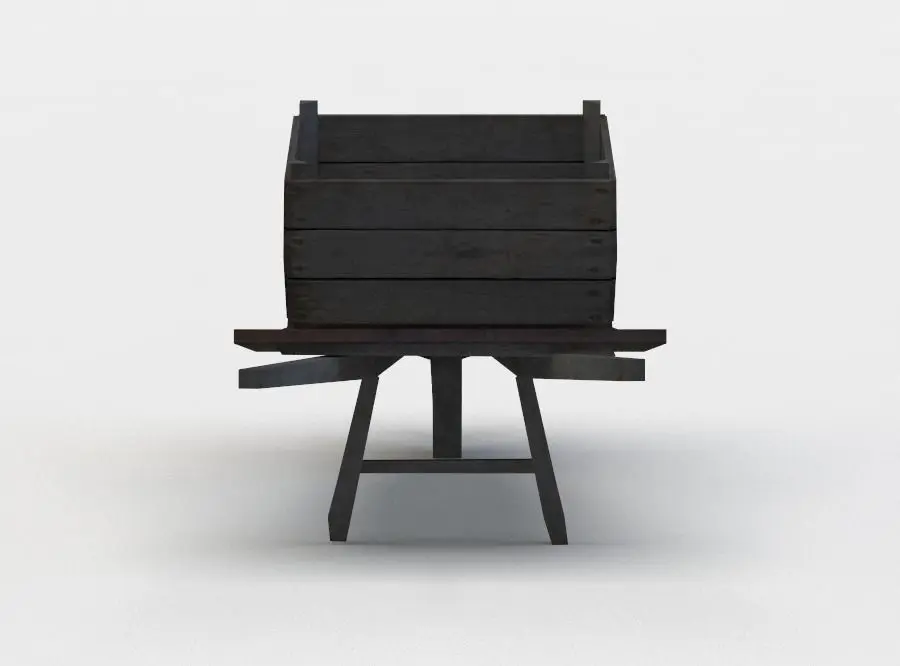 Barrow wooden chair Low-poly 3D model
