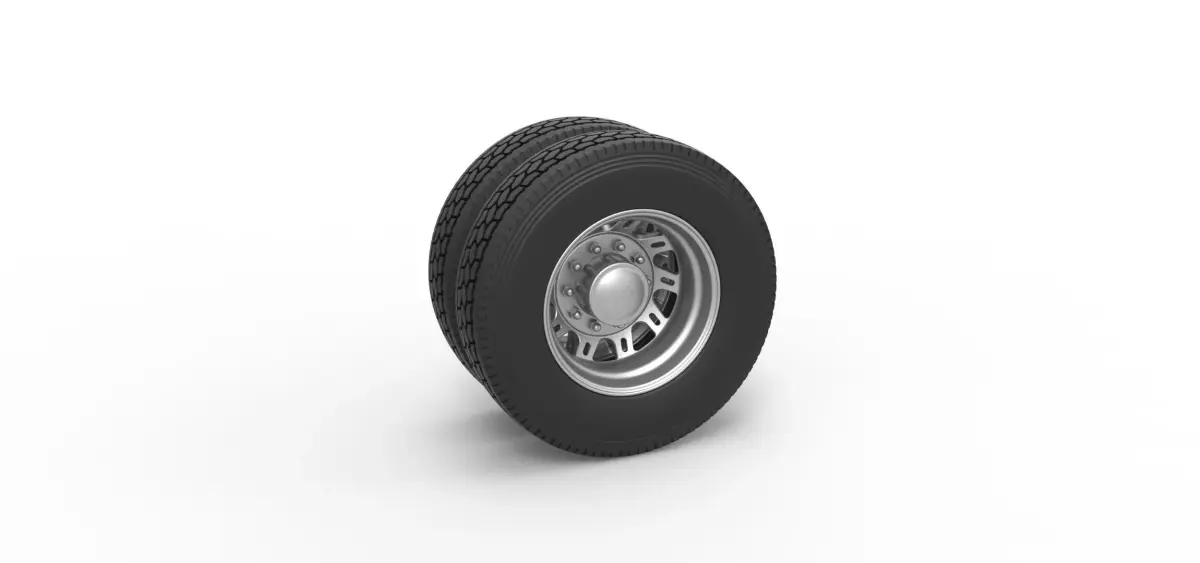Rear custom wheel of semi truck Version 19 Scale 1 to 25 3D print model