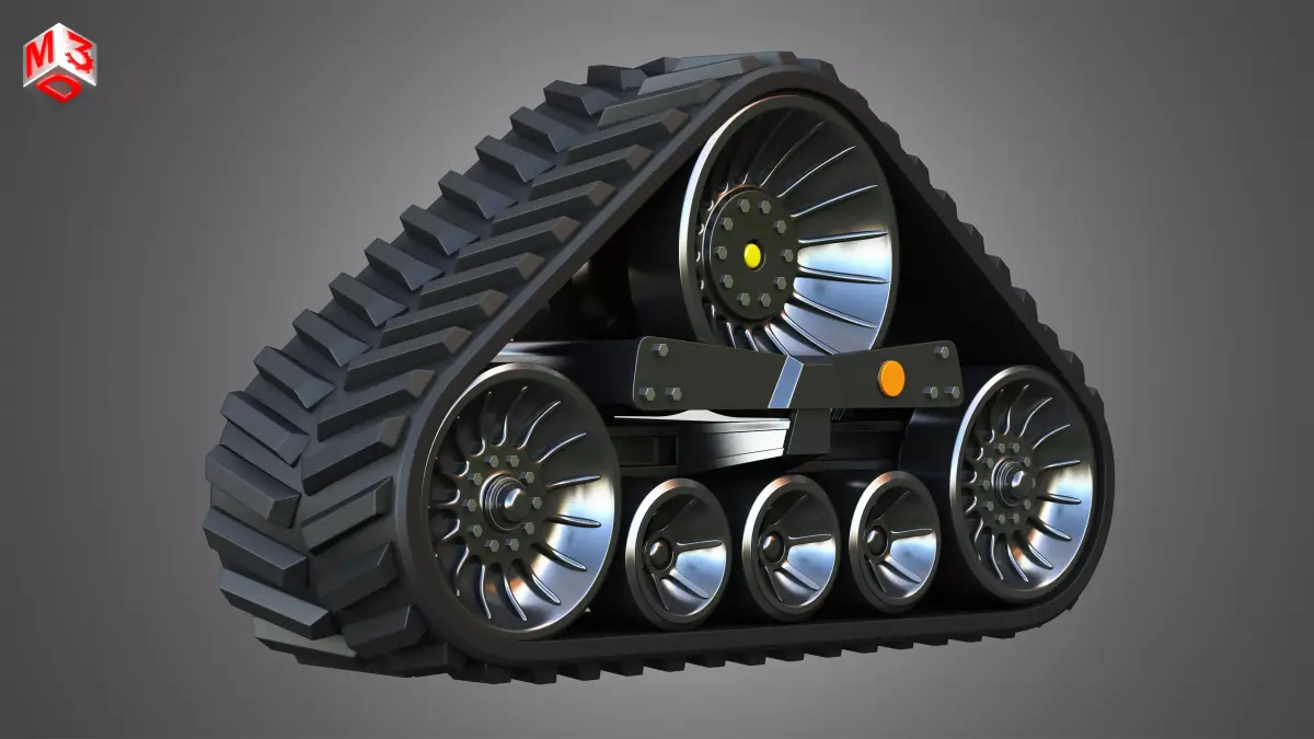  Rubber Track System 4- Combine Harvester - Crawler Tractor  3D model