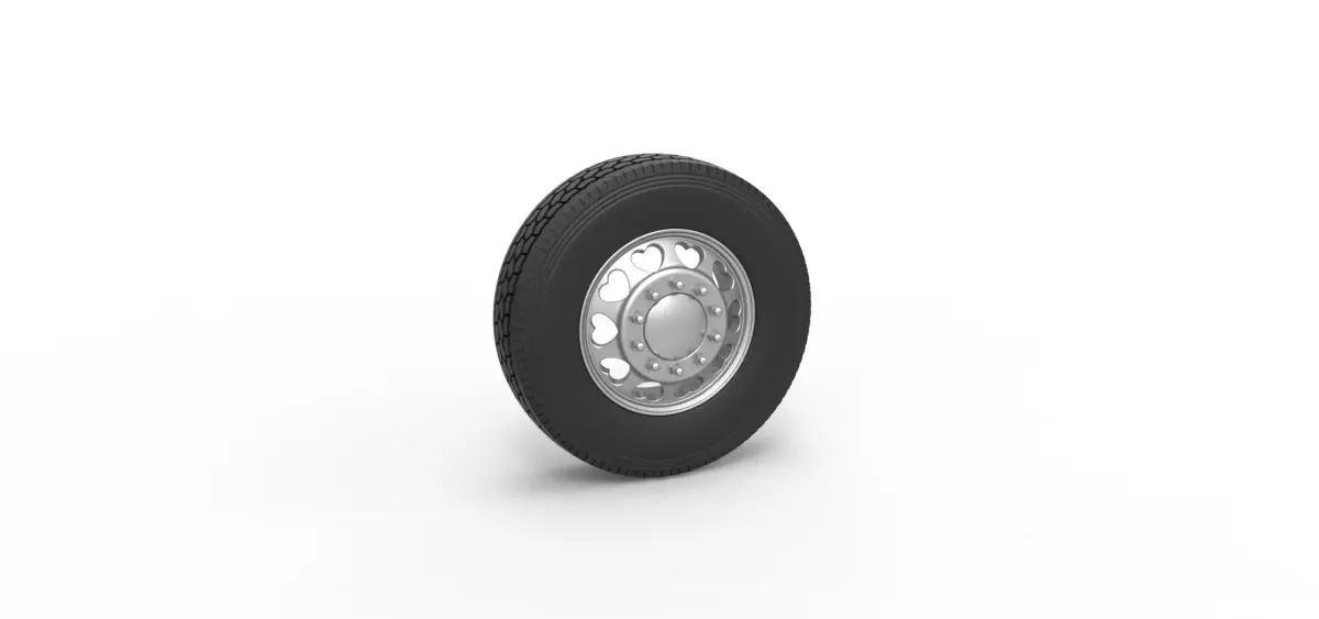 Front custom wheel of semi truck Version 25 Scale 1 to 25 3D print model