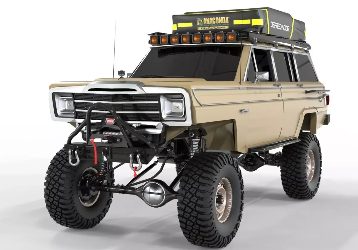Jeep Wagonner 1978 Off Road  Free 3D model