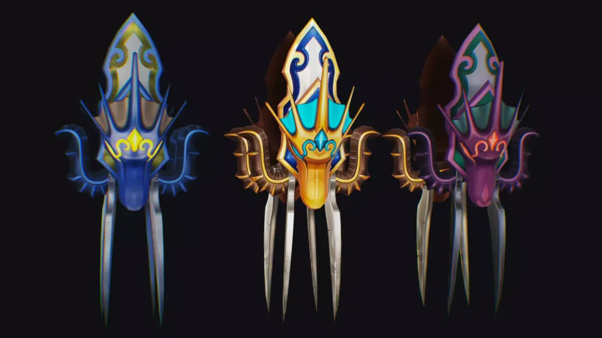 Claw Hand Dragon Face Claws Glove Blade Cutting Edged Wedge Low-poly 3D model