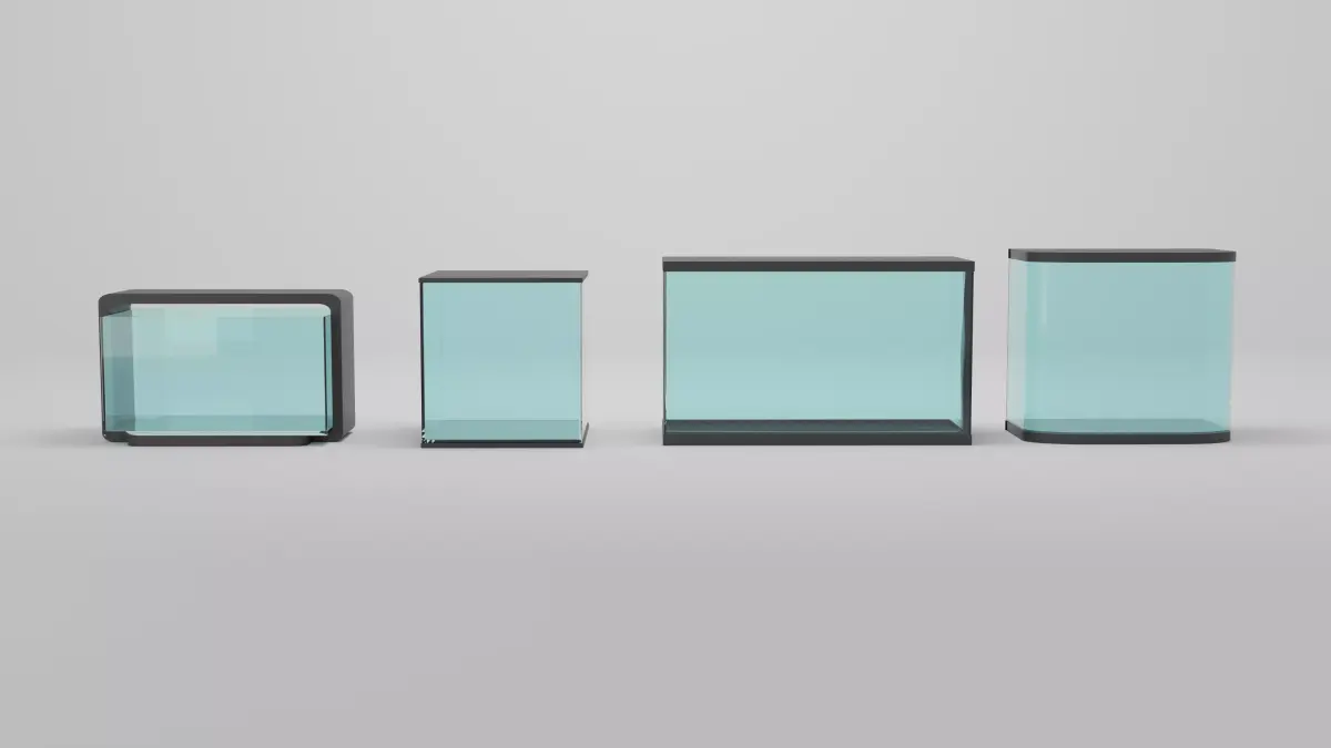 Aquarium tanks for home fish and room decoration  Low-poly 3D model