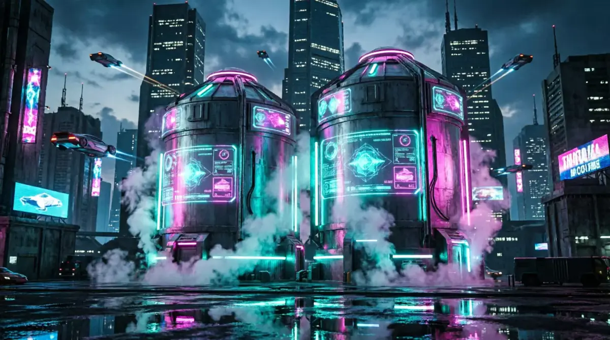 Cyberpunk Sci-Fi Industrial Tanks Low-poly 3D model