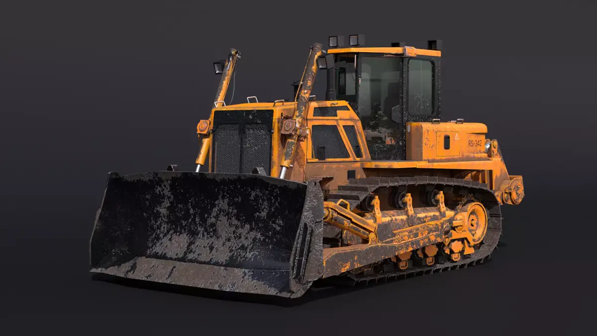 Generic Modern Bulldozer PBR Wear 3D model