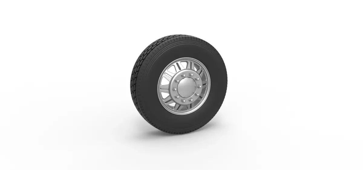 Front custom wheel of semi truck Version 10 Scale 1 to 25 3D print model
