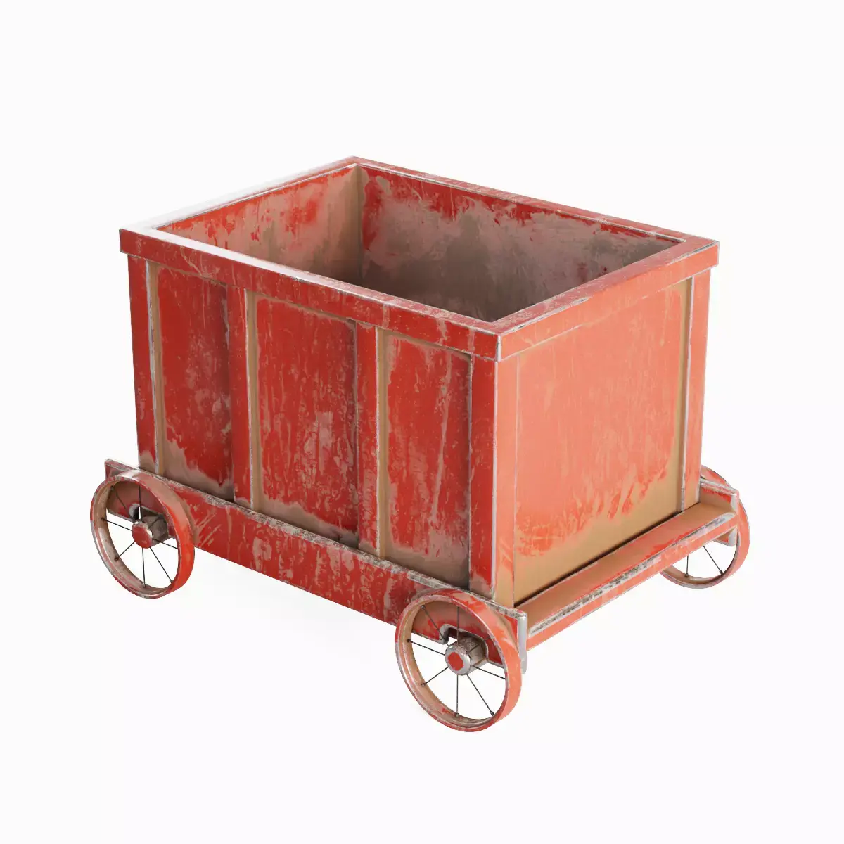Old Mining Trolley 01 Low-poly 3D model
