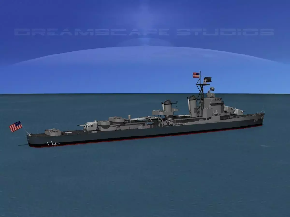 Gearing Class Destroyer DDR-807 USS Benner 3D model