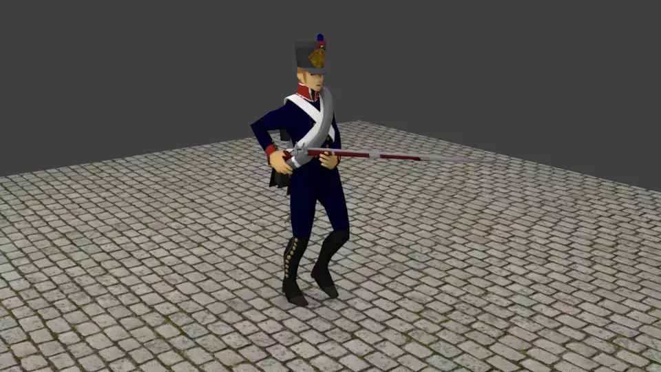 Chasseur light TROOP napoleon Low-poly 3D model