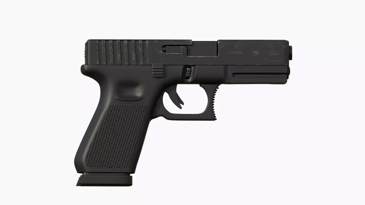hand gun Low-poly 3D model