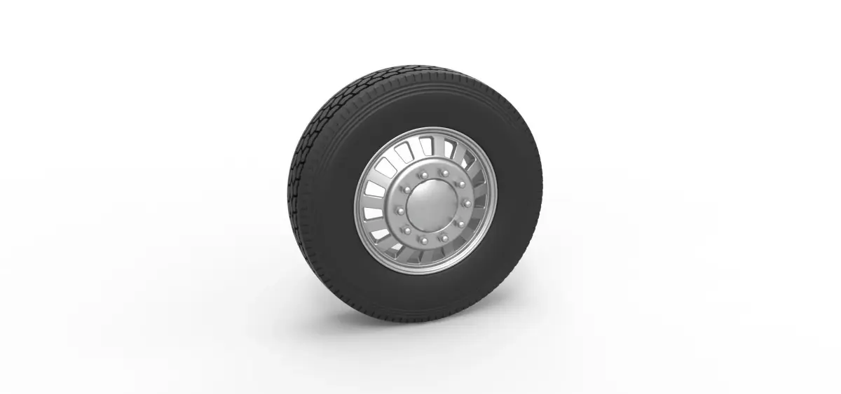Front custom wheel of semi truck Version 16 Scale 1 to 25 3D print model