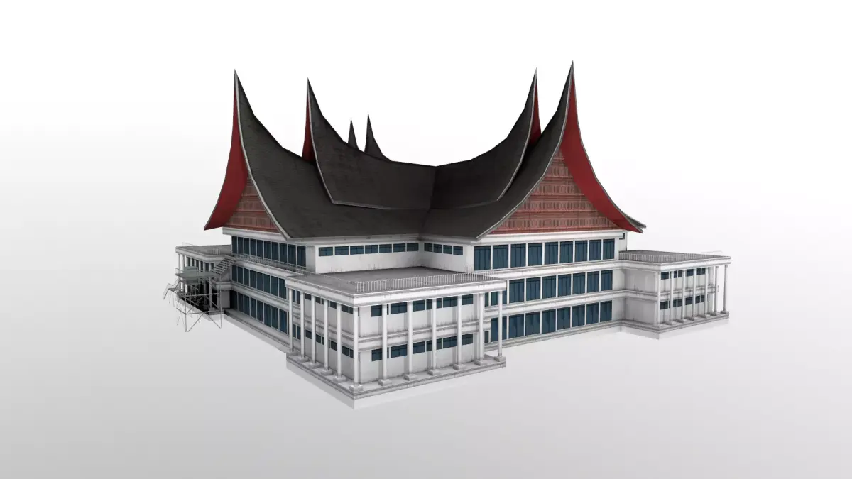 DPRD Padang office building indonesian Low-poly 3D model