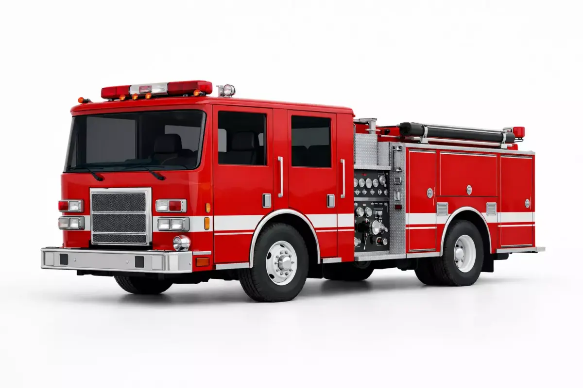 Small Town Fire Truck Compact Community Emergency Vehicle 3D model