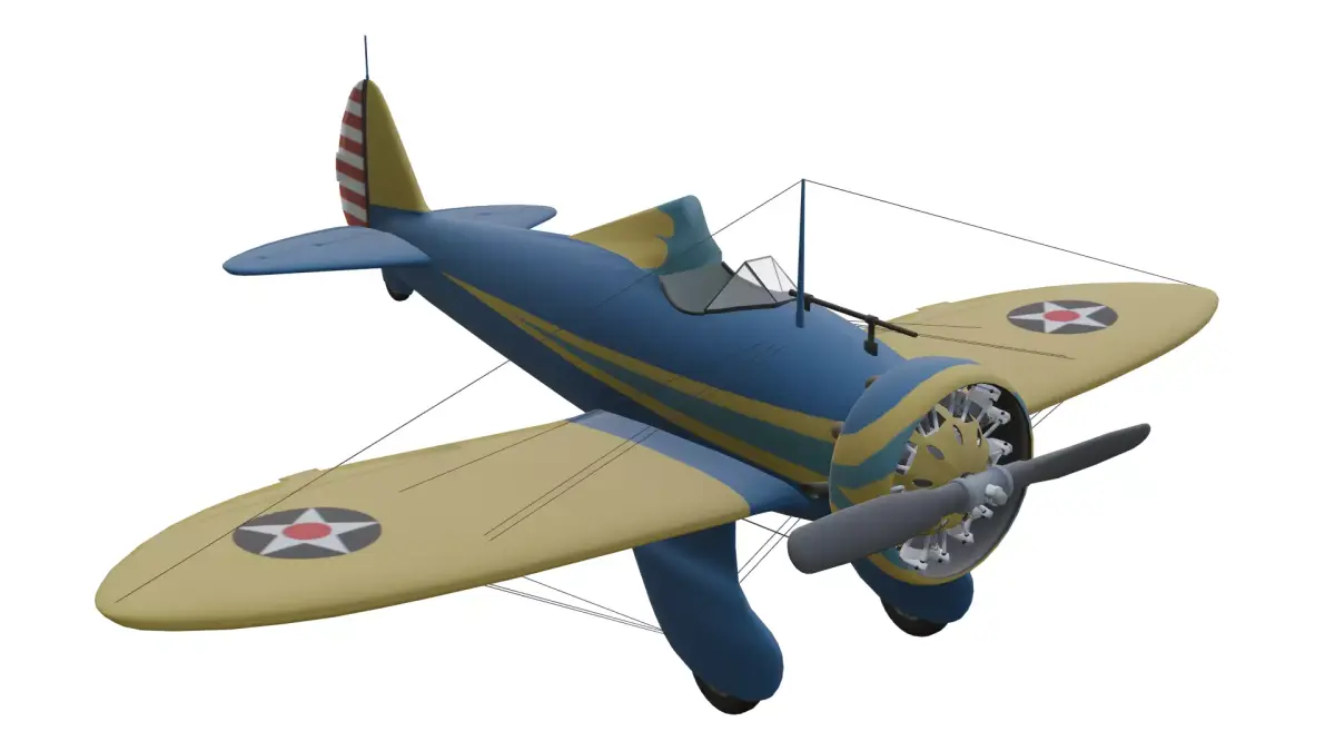 Boeing P-26 Peashooter Low-poly 3D model