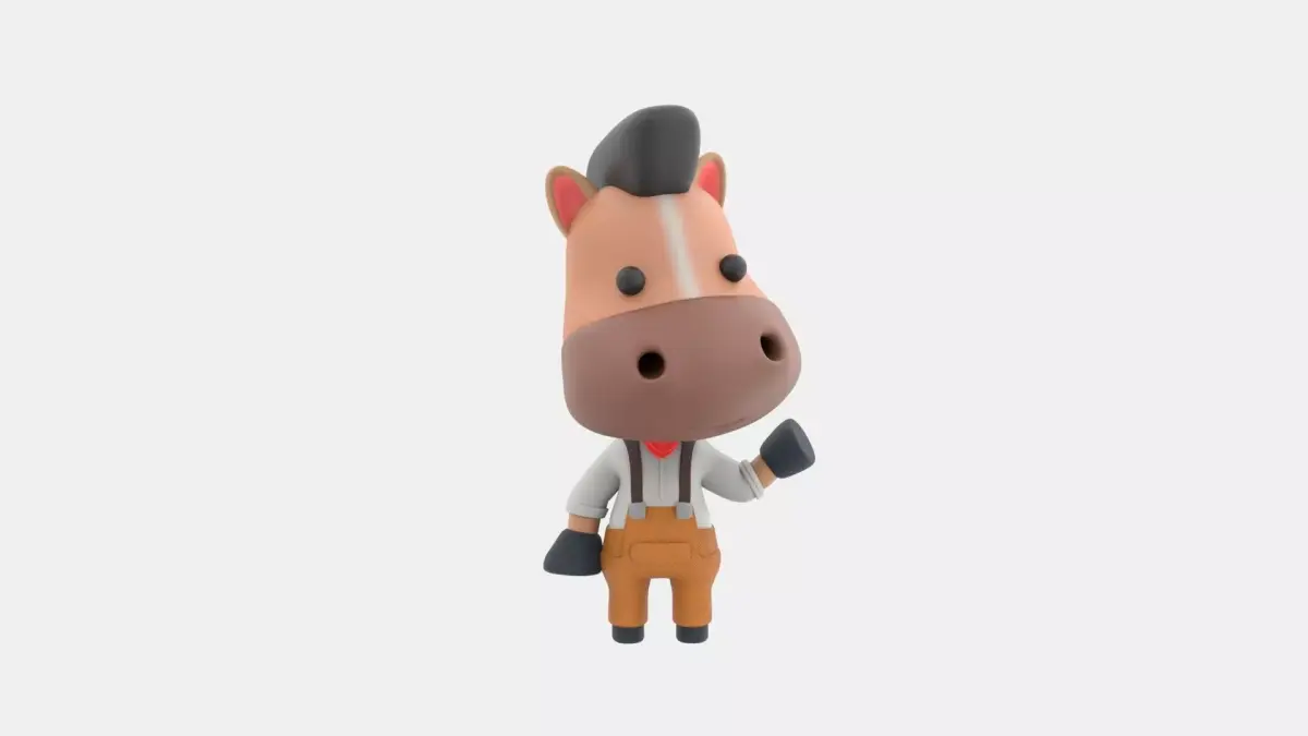 Cute Horse 3D Illustration 3D model order